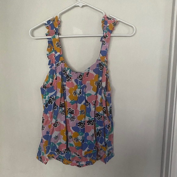 Colorful Floral Ruffle Blouse - Picture 3 of 3